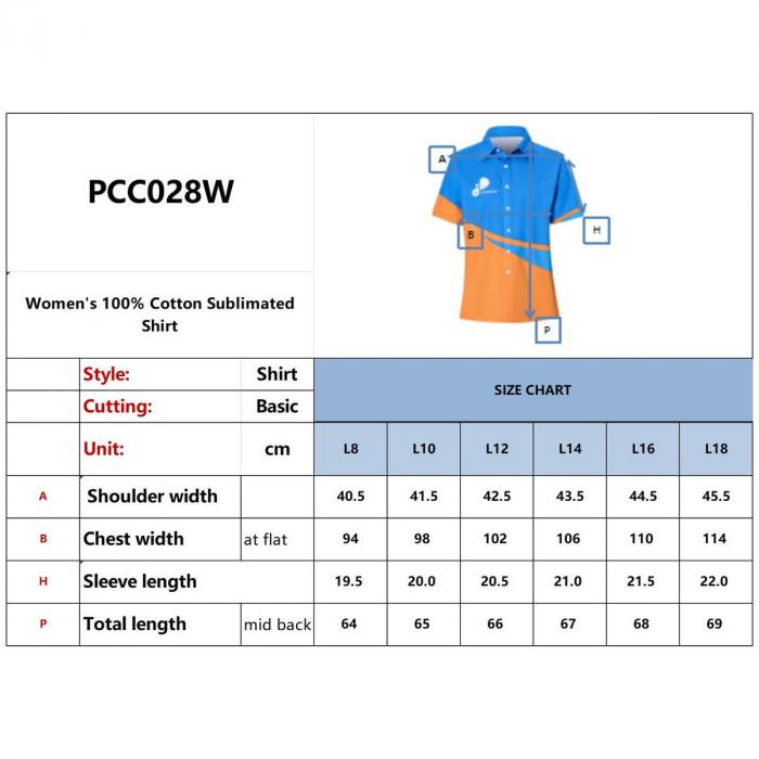 Women's 100% Cotton Sublimated Shirt