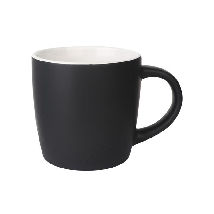 330ml Boston Ceramic Mug/Matte Black with White