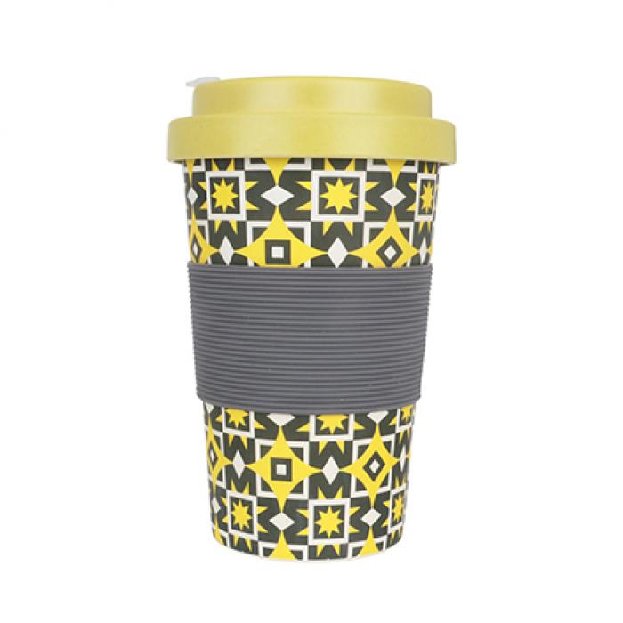 400ml Reusable Bamboo Coffee Cup with Screw Lid