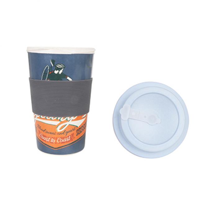 400ml Reusable Bamboo Coffee Cup with Screw Lid
