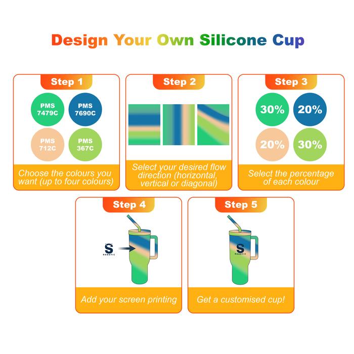 1200ml Custom Silicone Cup with Handle