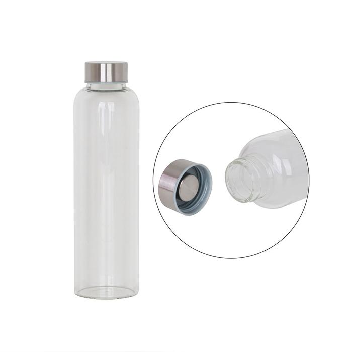 550ml Glass Drink Bottle with Stainless steel Lid