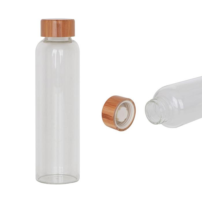 550ml Glass Drink Bottle with Bamboo Lid