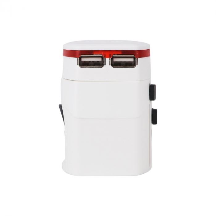 Light-up Universal Plug Travel Adapter With USB