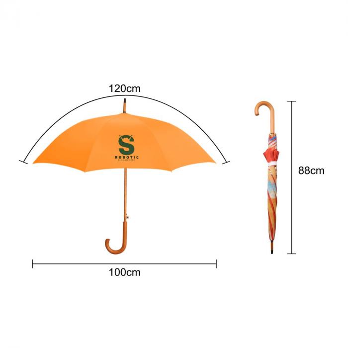 Regular wooden straight umbrella-Eco Friendly RPET