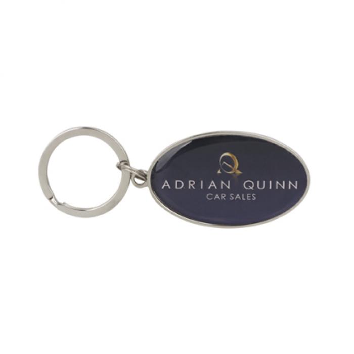 Custom Shaped Metal Epoxy Domed Keyring