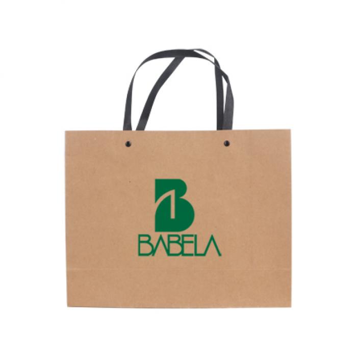 Medium Crosswise Paper Bag with Knitted Handle(320 x 250 x 110mm)