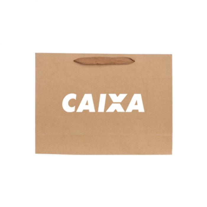 Medium Crosswise Paper Bag with Fabric Flat Handle(270 x 200 x 80mm)