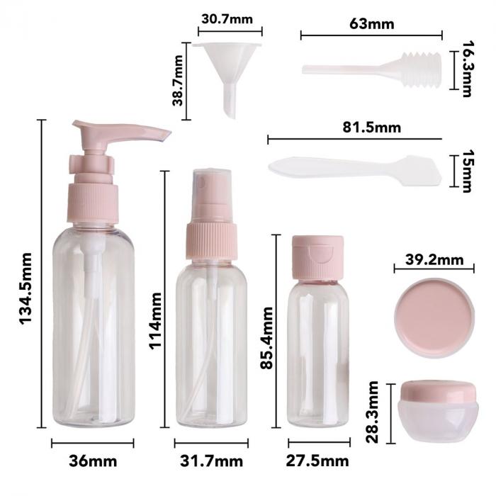 PET Cosmetic Travel Bottle Kit