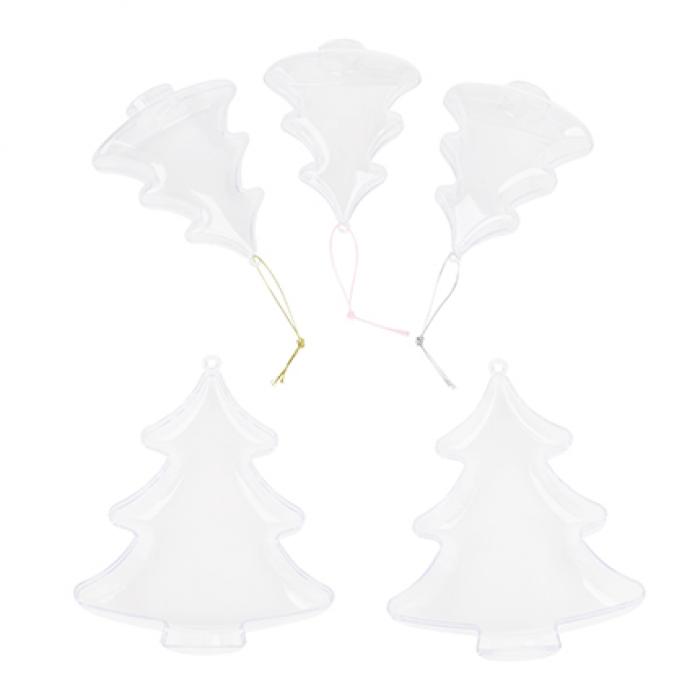 Tree Shaped Clear Plastic Ornament