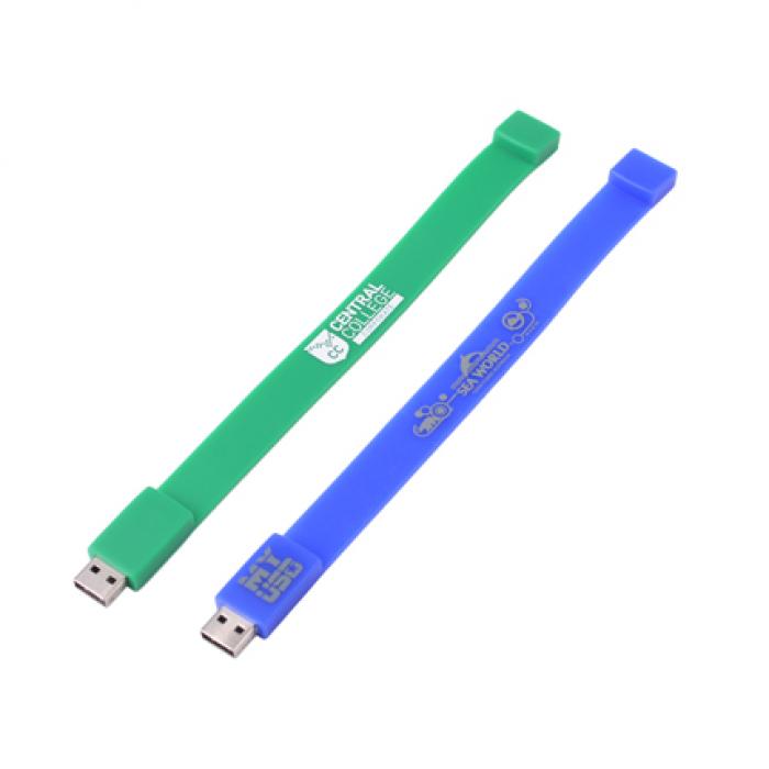 Rectangular Silicone Wristband Flash Drive