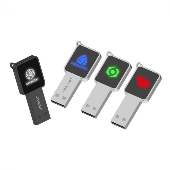 Square Lighting Logo Flash Drive 