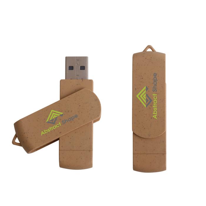 Rotate Wheat Straw Type C Flash Drive