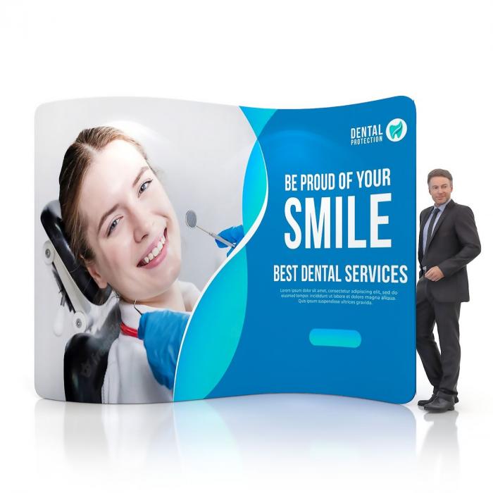 3m S-Shaped Tension Fabric Display Wall 