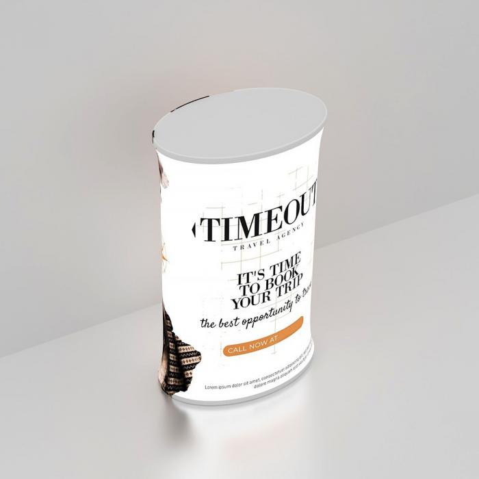 Backlit LED Spring Up Display - Oval 