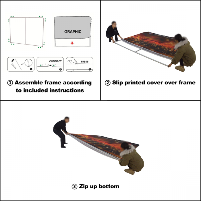 2m Straight Tension Fabric Display Wall