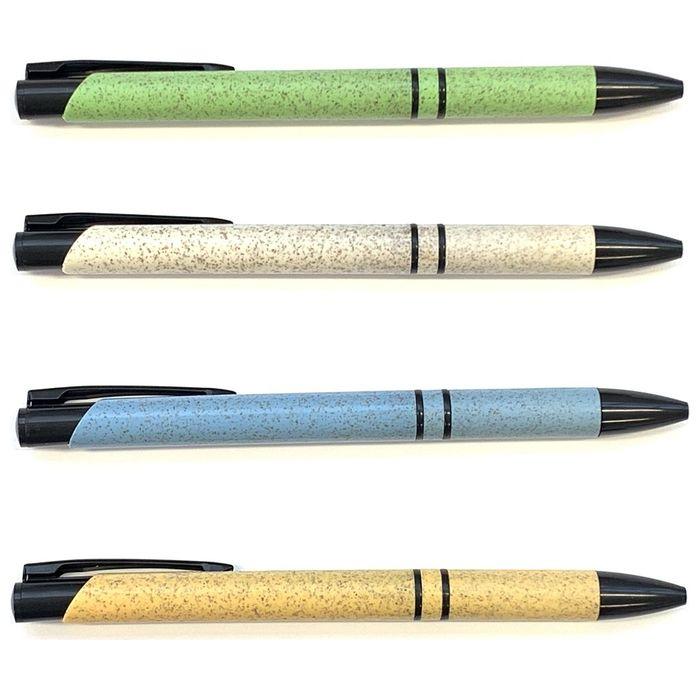Wheat Straw Slimline  Black Pen