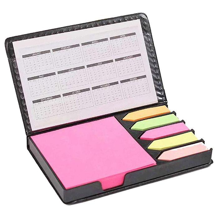 Square PU Leather Case Of Sticky Notes With Calendar