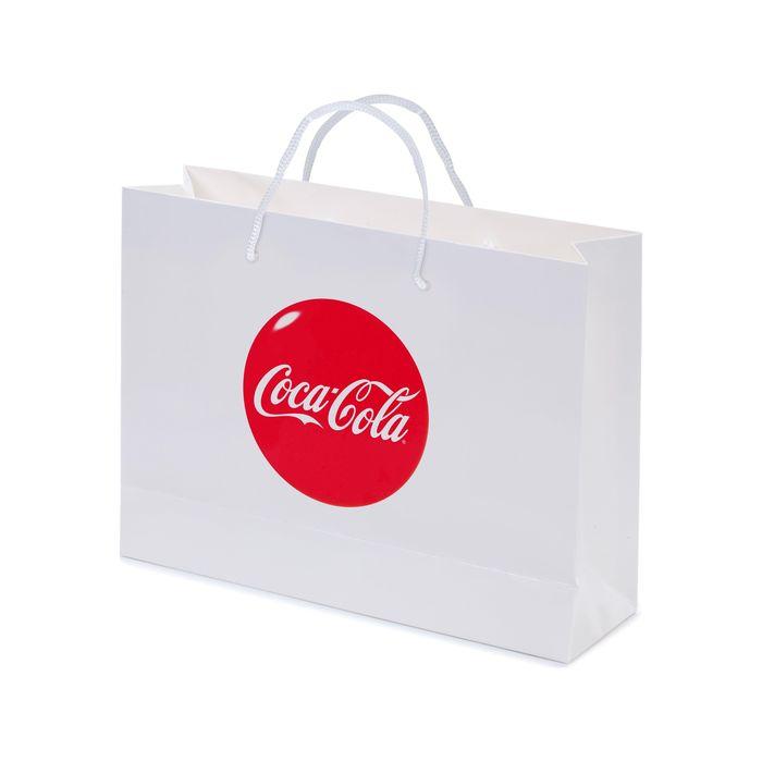 Gloss Laminated Bag White With Rope Handle