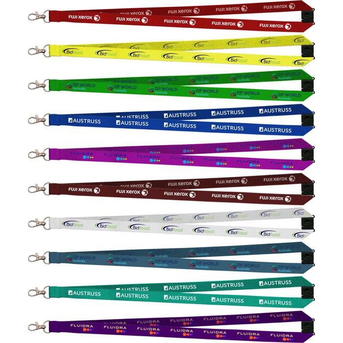 Flat Ribbed Lanyard 15mm Wide With Swivel Clip