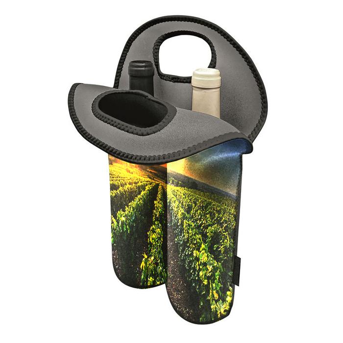 Full Colour Neoprene Twin Wine Bottles Holder