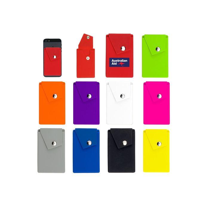 Button Silicone Phone Wallet With Stand