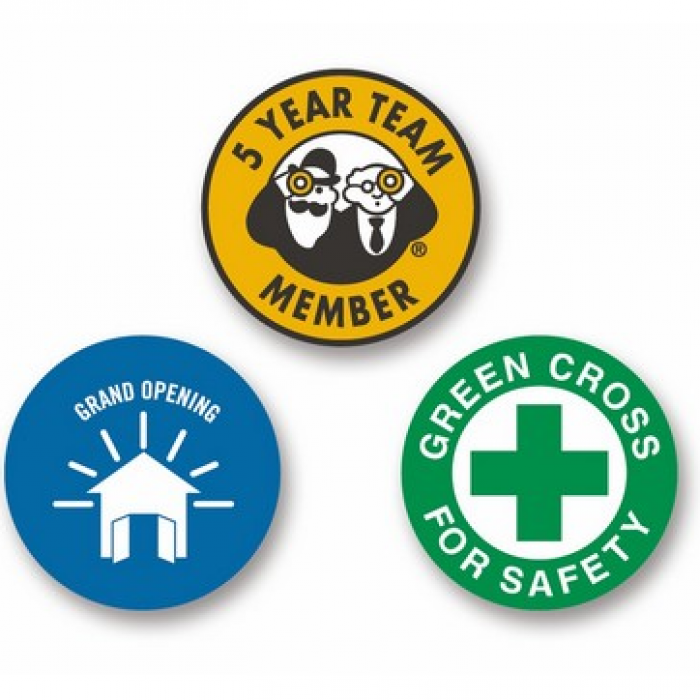 Circle Poly Laminated Plastic Lapel Pin