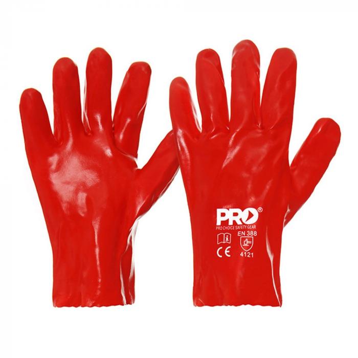 27cm Red Single Dipped PVC Gloves