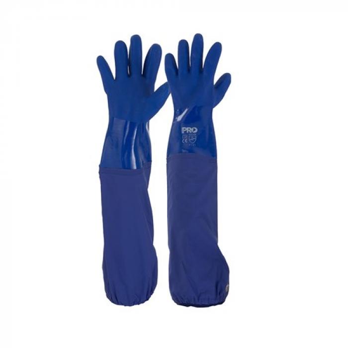 60cm Blue PVC Gloves