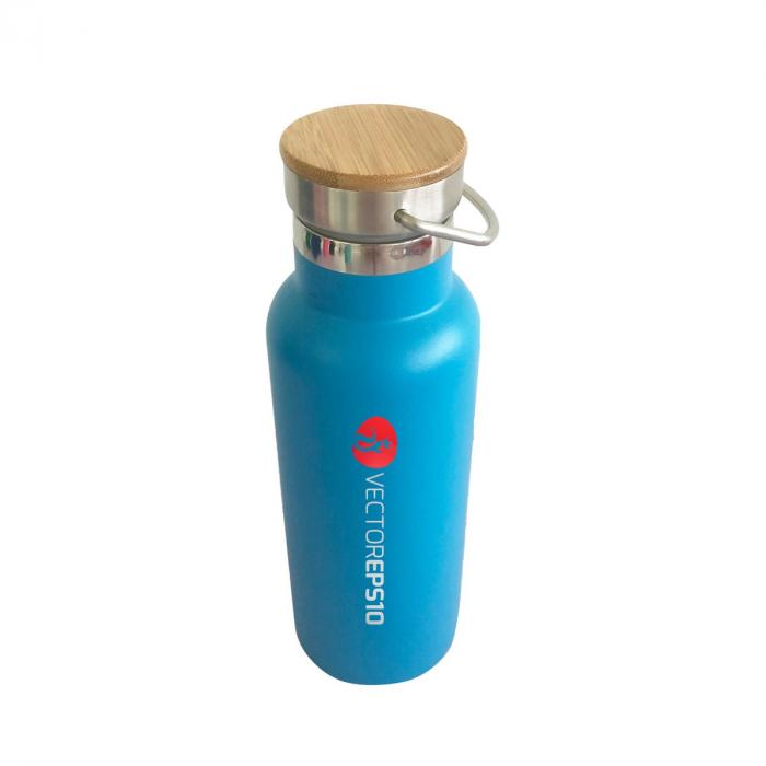 500ml Double Wall Vacuum Bottle with Bamboo Lid