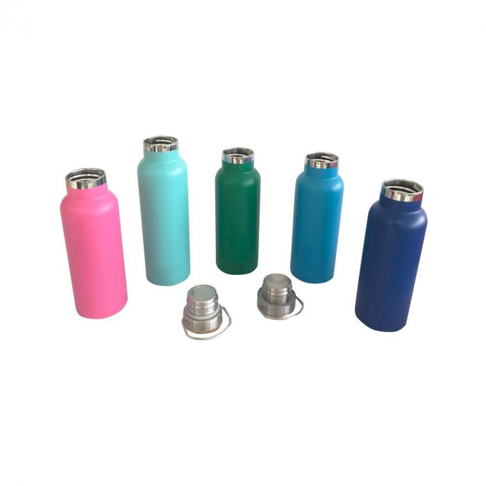 600ml Double Wall Vacuum Bottle with Bamboo Lid