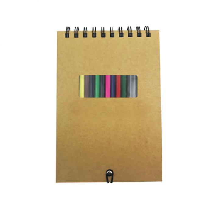 Notebook With Colorful Pencil