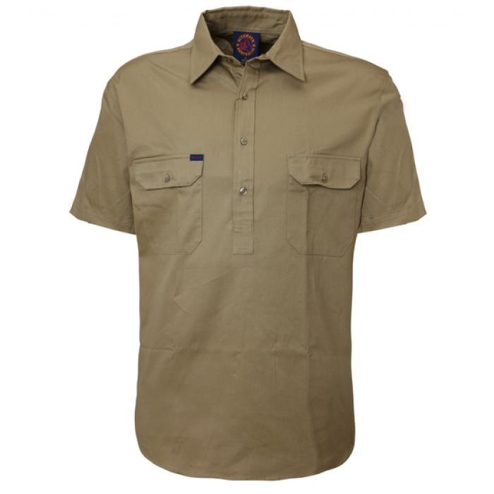 Closed Front Short Sleeve Shirt