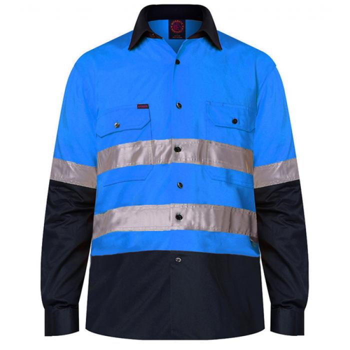 2 Tone Open Front Shirt L/S 3M Tape