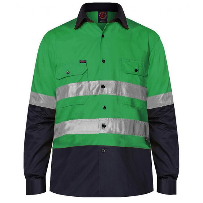 2 Tone Open Front Shirt L/S 3M Tape
