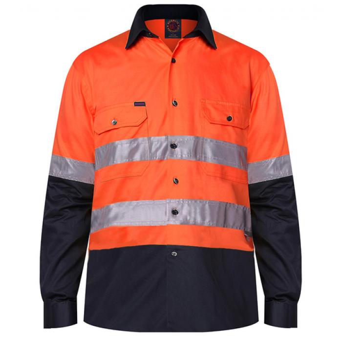 2 Tone Open Front Shirt L/S 3M Tape