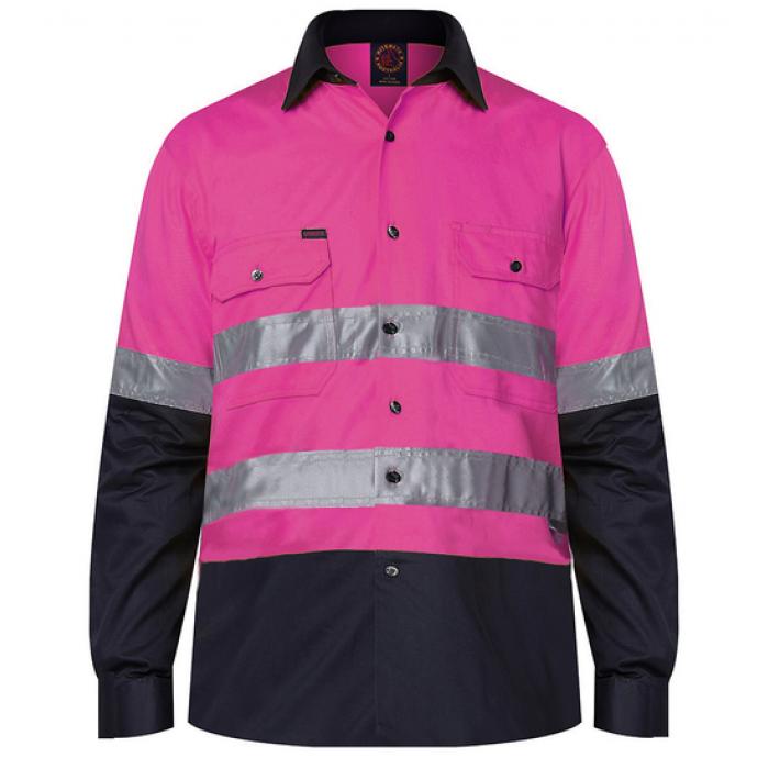 2 Tone Open Front Shirt L/S 3M Tape