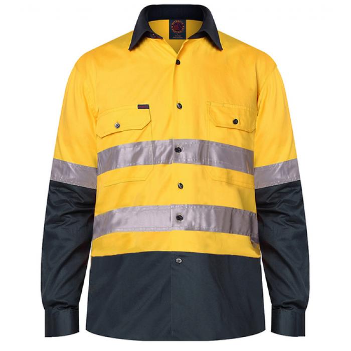 2 Tone Open Front Shirt L/S 3M Tape