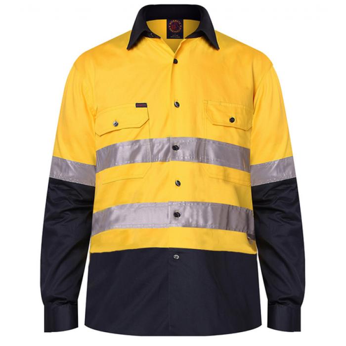 2 Tone Open Front Shirt L/S 3M Tape