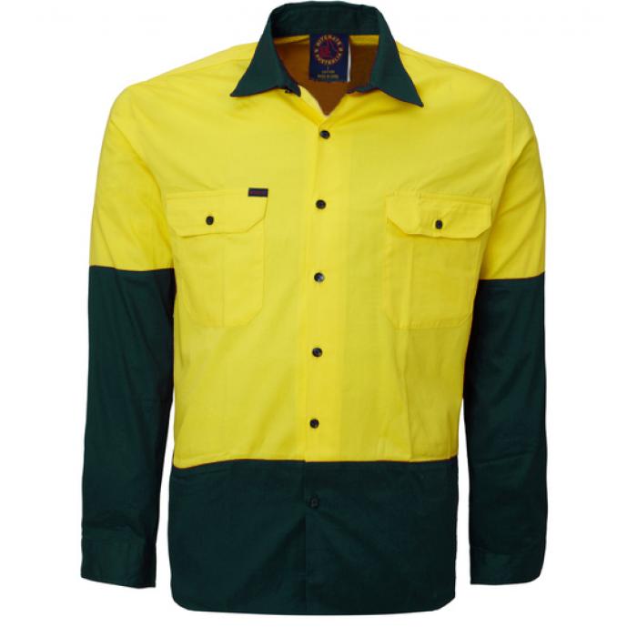 Open Front 2 Tone L/S Shirt