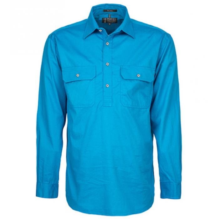 Mens Pilbara Closed Front L/S Shirt