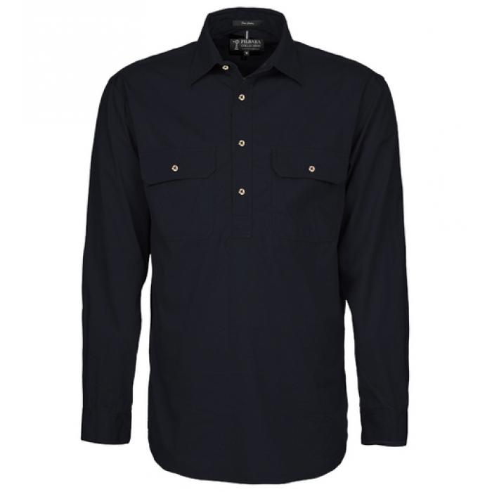 Mens Pilbara Closed Front L/S Shirt