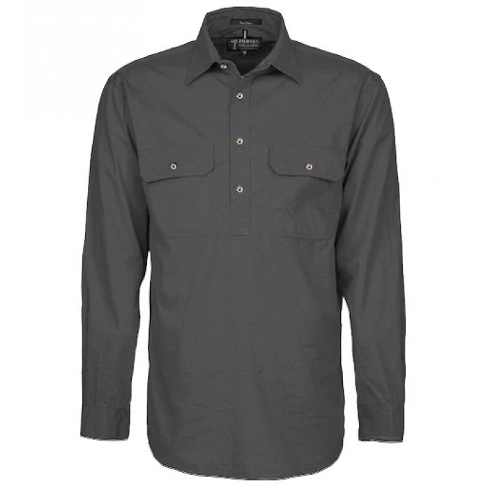 Mens Pilbara Closed Front L/S Shirt