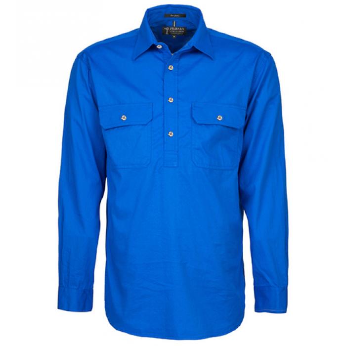 Mens Pilbara Closed Front L/S Shirt