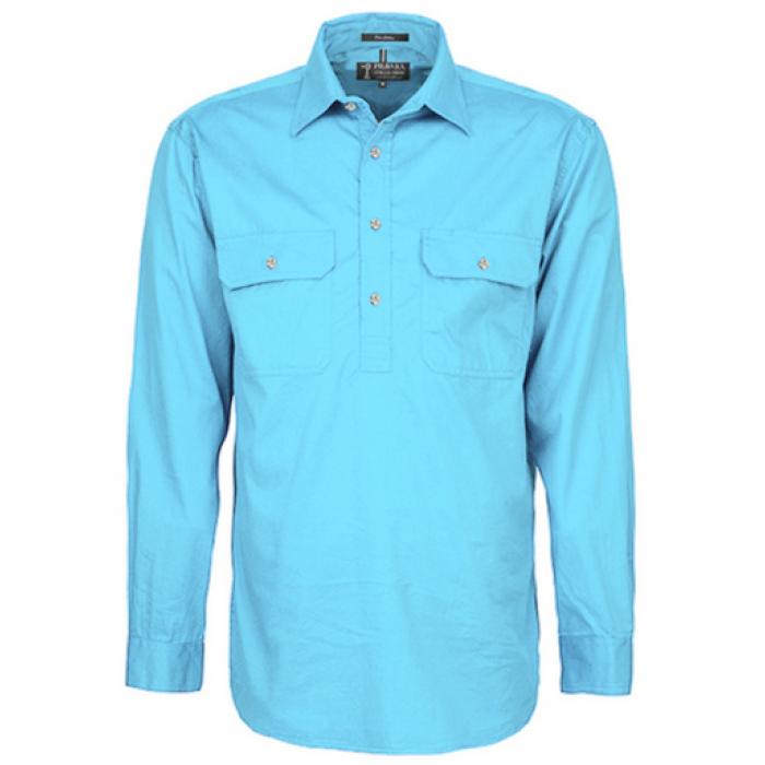 Mens Pilbara Closed Front L/S Shirt