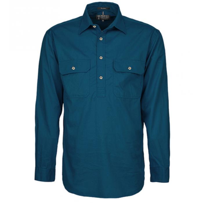 Mens Pilbara Closed Front L/S Shirt