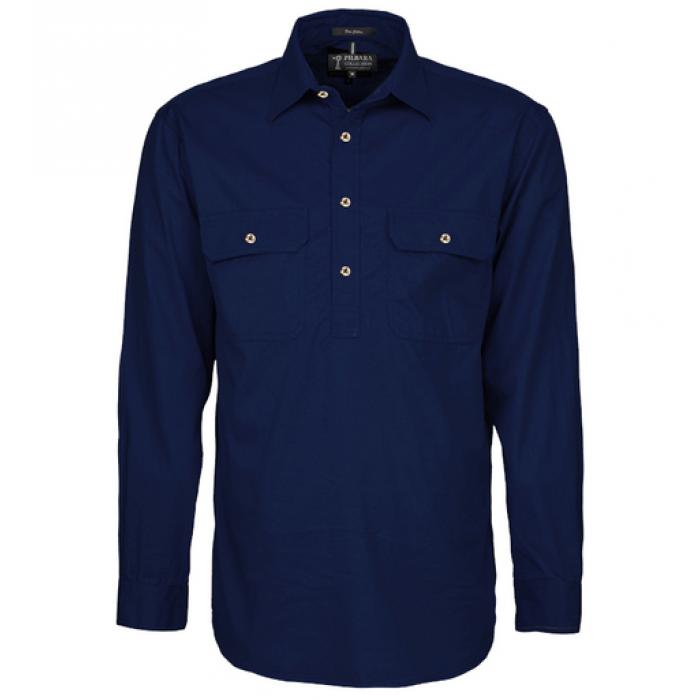 Mens Pilbara Closed Front L/S Shirt