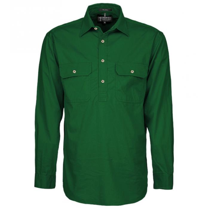 Mens Pilbara Closed Front L/S Shirt