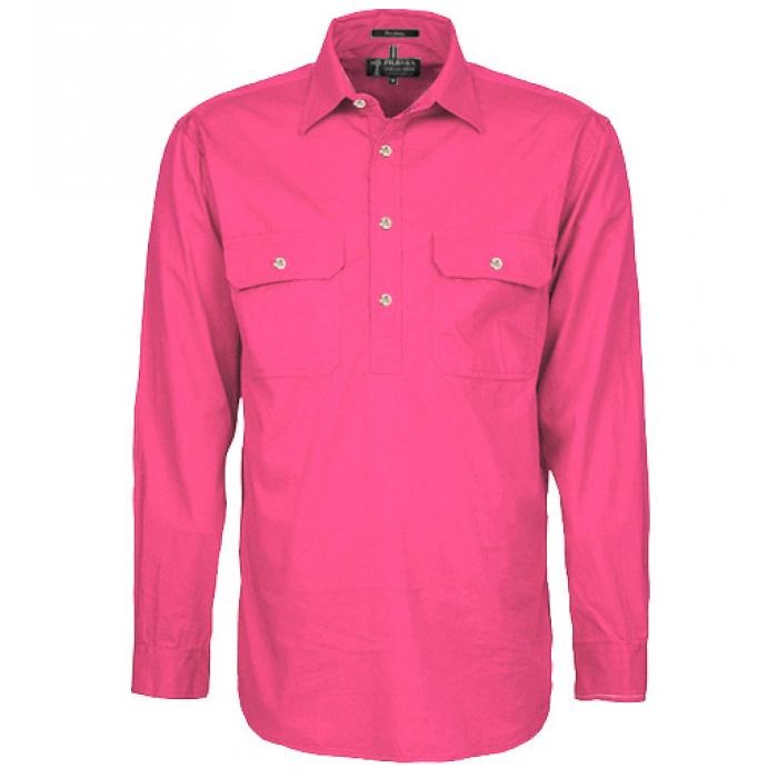 Mens Pilbara Closed Front L/S Shirt