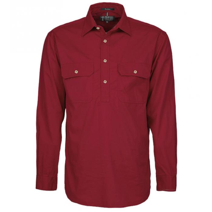 Mens Pilbara Closed Front L/S Shirt